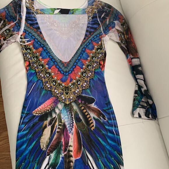 Chesley Open Back Long Sleeve Mini Dress Size S - Picture 12 of 12